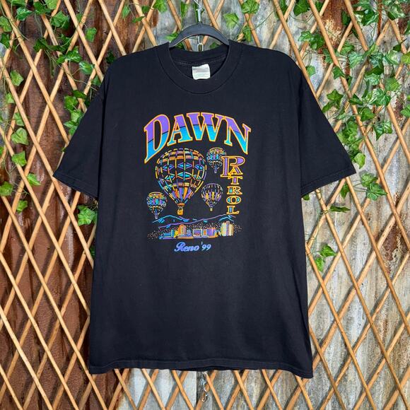 Vintage Y2K Blimp Dawn patrol Reno 90s Nevada skyline Tshirt - Picture 1 of 4